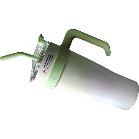 Isolierbecher aus Edelstahl, 1250 ml, mit Strohhalm, ideal für Reisen im Freien, Farbverlauf Grün (1/5)