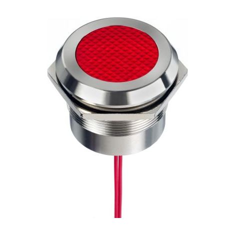 Voyant LED lumineux Rouge RS PRO, dia. 30mm, 12 24V c.a. / V c.c., taille de la lampe 18.2 mm, IP67, IP69K ( Prix pour 1 )