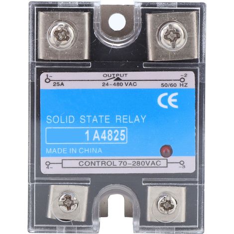 Single Phase Solid State Relay 70-280VAC Input 24-480VAC Load AC AC SSR Electrical Equipment for CNC Machinery(BERM-1 A4825(25A) ) (1/5)