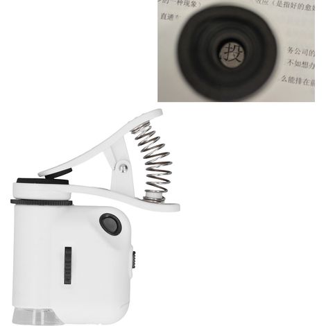 Microscope de poche (portable avec clip pour téléphone, lumière LED, fort grossissement, haute définition) (1/5)