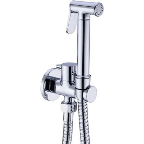 Bidet sprayer, portable copper bidet spray set with brass shut-off valve, chrome FLITI (1/4)