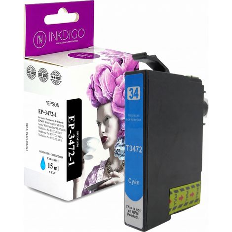 Inkdigo T3472 Tinte kompatibel mit Epson WorkForce Pro WF-3720DW WF-3720DWF TÜV-zertifiziert (1/5)