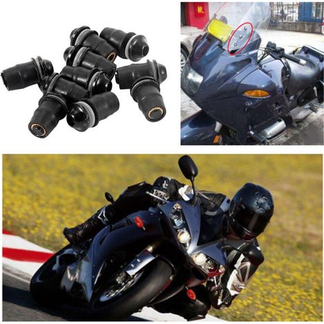 10 pièces pare-brise moto universel pare-brise M5 vis hexagonales intérieuresnoir-Crezuo (1/5)