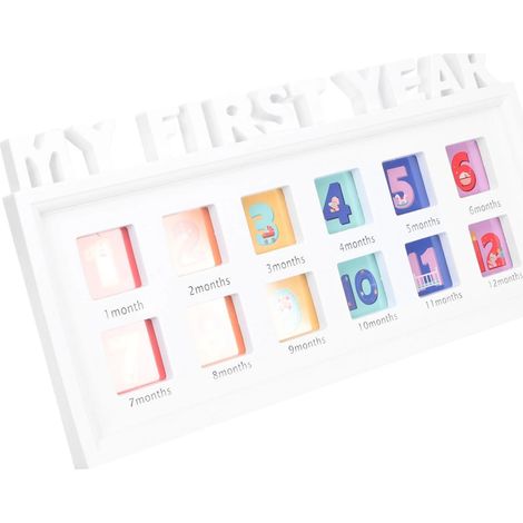 Fotorahmen Baby 12 Cases Premier Jahr Weiß Schritt Geburt (1/5)
