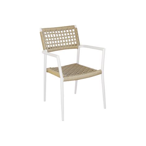 Sedia in twist wicker canapa e struttura bianca MALIGI HOME MG-BARBARA Canapa (1/2)