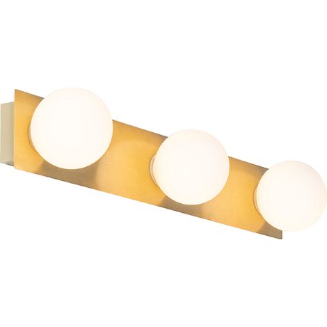 QAZQA Moderne Wandleuchte gold 48 cm IP44 3-flammig - Cederic