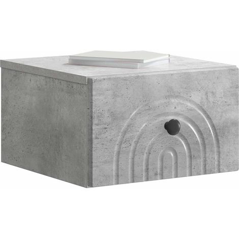 Maison Exclusive - Mobiletto da notte a muro Grigio Cemento 33 x 34,5 x 20 cm