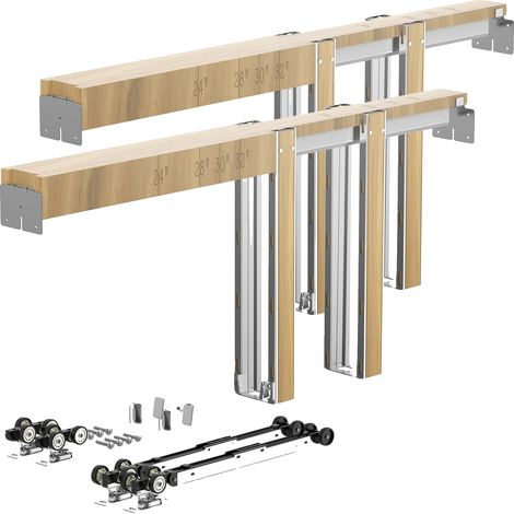 Kit telaio per porta a scomparsa VEVOR, larghezza 610-762 mm, altezza 2032 mm, acciaio zincato, montante in legno rivestito in ferro, 1219-1829 mm e 2032 mm (1/2)