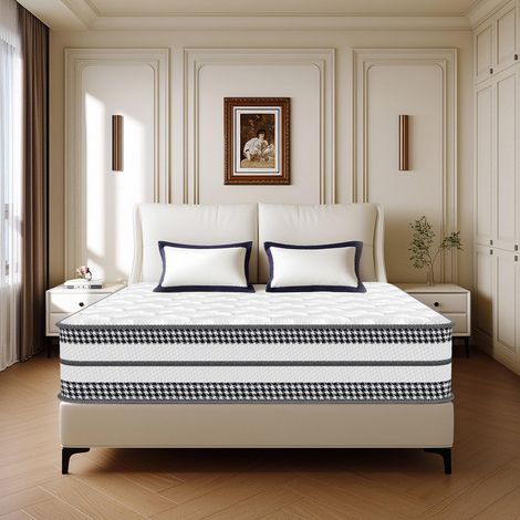 Matelas 90x200 cm, épaisseur 25 CM, YIDATONG Luxe Matelas 7 Zones de Confort, Fermeté Moyenne et durabilité, Soutien Parfait, Respirant, Tissu Doux pour La Peau, Hypoallergénique (1/5)