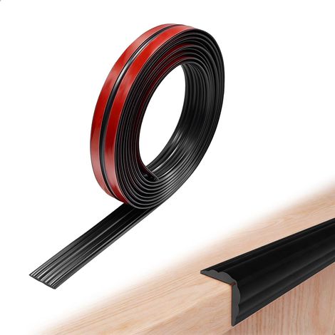 Nez Marche Escalier,3M Corniere PVC, Protecteur Bord Auto-Adhésif Souple Baguette d'angle Étanche Flexible Nez de Marche Caoutchouc Découpable Noir pour Cuisine Salle de Bain Mur Meuble
