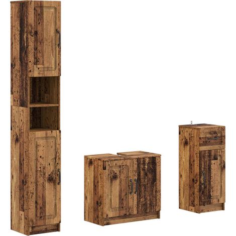 3 Piece Bathroom Cabinet Set UTRECHT Engineered Wood vidaXL (1/5)