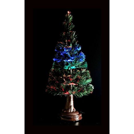 Albero di Natale a LED in Fibra Ottica Blu e Rosso con Effetti 150 cm