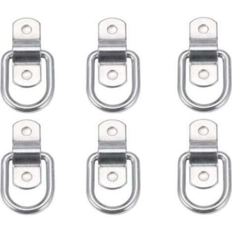 Lot de 6 anneaux d'arrimage robustes pour montage, fixation, sangles, taquets, crochets, ancrages de remorque D Anneau D'arrimage (1/3)