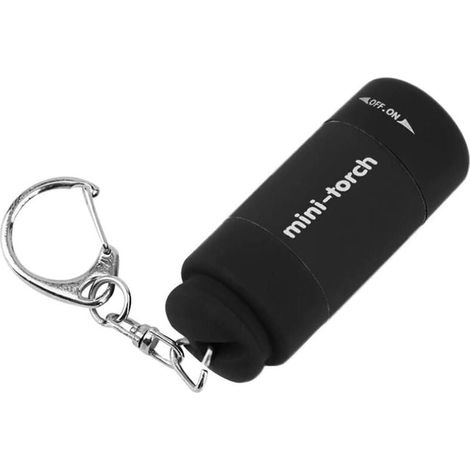Mini Lampe LED - 0,5 W - Rechargeable USB - Torche Portative avec Attache Porte-clés - Pour Camping Randonnée Pêche Spéléologie - 1 Pièce