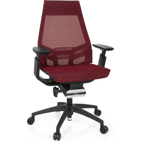 Bürostuhl / Drehstuhl GENIDIA SMART BLACK Netz rot hjh OFFICE (1/5)