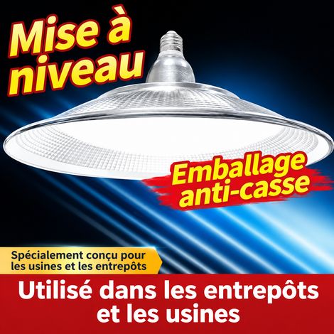 Suspension industrielle 410W diamètre 350 mm culot à vis E27 éclairage atelier entrepôt LED 200 g – Livraison gratuite (1/3)