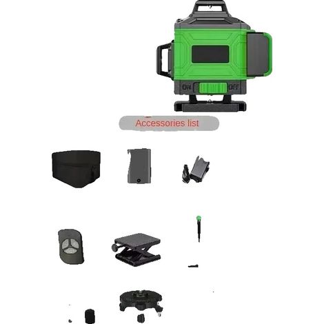 Livella laser, 3 raggi verdi a 360°, funzione autolivellante, linea verde a 16 linee con treppiede (1/2)