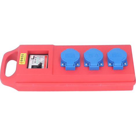 3-fach mobile Steckdose mit IP54-Schutzart, wasserdichter elektrischer Verteilerkasten, 200-250VAC Fehlerstromschutzschalter, 3-fach tragbare Steckdosenleiste. (1/5)