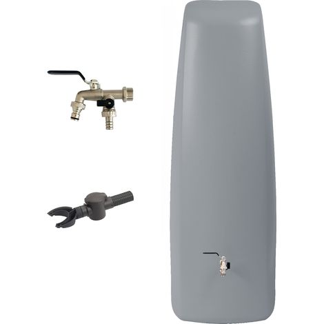 GARANTIA ELEGANCE Wandtank Komplett-Set 400 Liter steingrau inkl. Chrom-Doppelauslaufhahn und Fallrohranschluss (1/5)