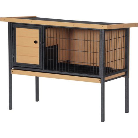 Cage à lapins en bois sur pieds. clapier pour rongeurs. cochons d'inde avec toit ouvrable - dim. 91.5L x 45l x 70H cm