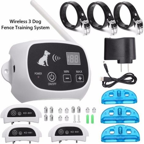 Clôture Rechargeable Anti-fugue - CHARACTERL - KD-661 - Sans Fil - 500m de portée - Pour 3 Chiens