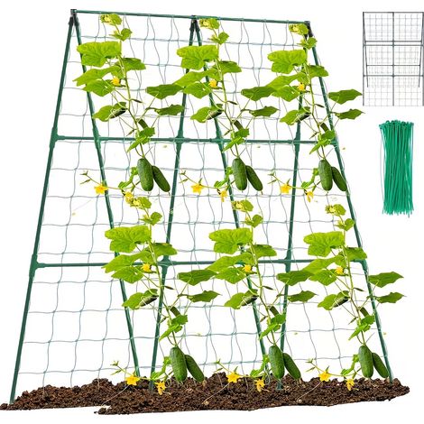 Climbing Plant Netting, Large Mesh Plant Support Net, Polyethylene Climbing Trellis Netting, for Tomatoes, Grapes, Cucumbers, Other Fruits and Vegetables (1/5)
