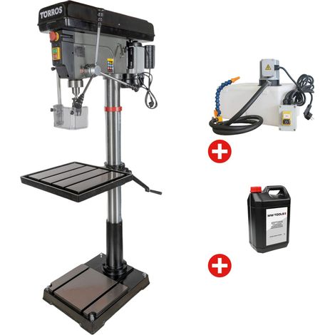 Torros – Perceuse à colonne 1,5 kW 230V – Perçage acier jusqu'à 32 mm – 12 vitesses 120-3480 rpm – Système de refroidissement inclus (1/5)