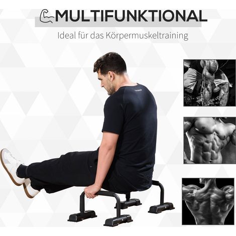 Barres parallèles (lot de 2), banc dips, capacité support 120 kg, équipement musculation maison, barres dips, matériel de fitness poids du corps