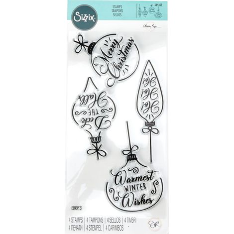 Sizzix Olivia Rose 665355-Palline di Natale Trasparenti, 4 Pezzi, Multicolore, Taglia unica (1/2)