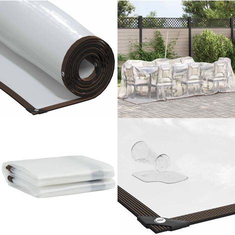 vidaXL Bâche transparente avec œillets 2x8 m polyéthylène (1/5)