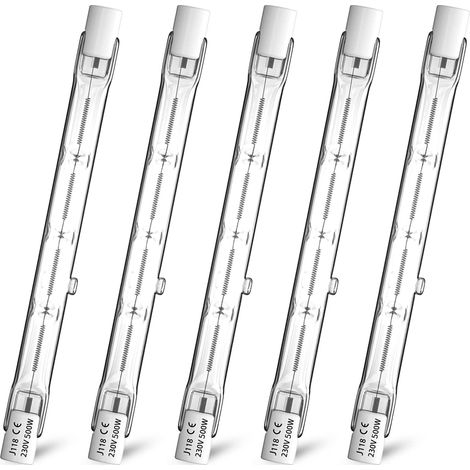 R7s 118 mm 500 W 11000 lm lineare Halogenlampen, Warmweiß 2800 K, dimmbare J-Typ-Glühbirne, doppelseitige lineare Flutlichtlampe für Deckenleuchten, Landschaftsbeleuchtung