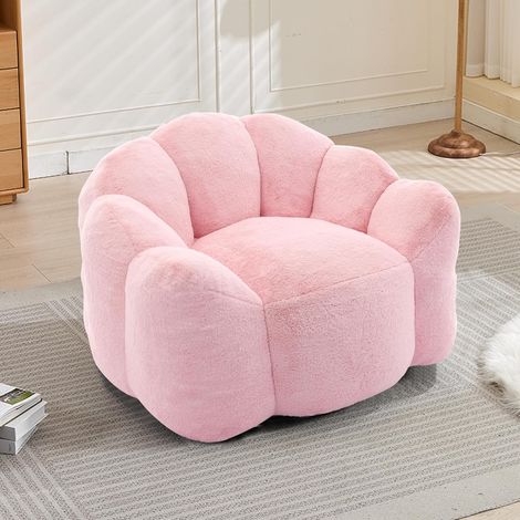 Canapé compact en forme de lotus, siège pour adultes, avec poignée de traction à poils courts.convient aux salons, chambres et autres pièces. Ros