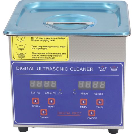 Nettoyeur ultrasons professionnel 1.3L avec chauffage et minuterie pour bijoux montres bagues, plaque EU AC200-240V 50Hz (1/5)