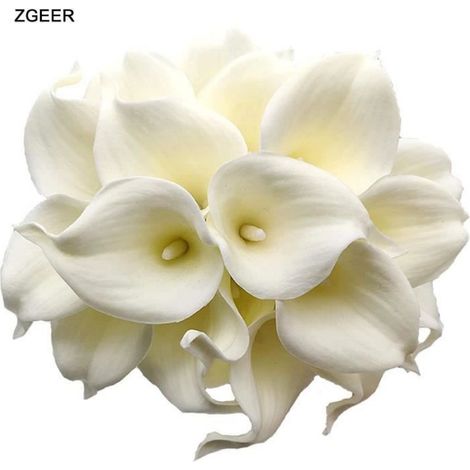 Bouquet de Fleurs Artificielles - - Calla - 20pcs - Réaliste - Blanc (1/4)