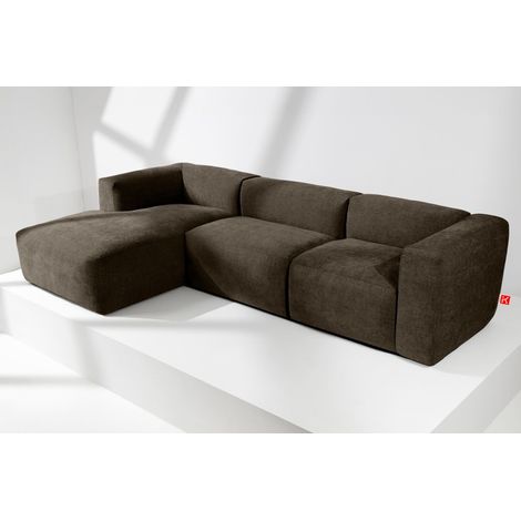 KONSIMO BUFFO Ecksofa Links mit extrem weicher und bequemer Sitz, braun (1/5)