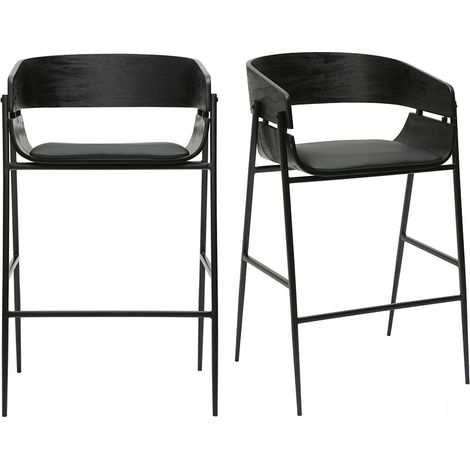 Sgabelli da bar neri design (set di 2) WESS