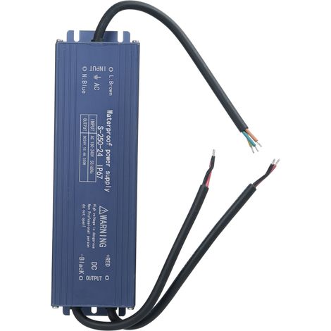 Fuente de alimentación LED IP67 impermeable de 250 W, de CA 180-240 V a CC 24 V, con múltiples protecciones, para iluminación exterior. (1/5)
