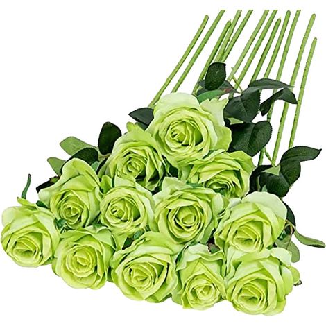 Bouquet de Roses Artificielles, Design Floral Élégant, Polyvalent pour Événements, vert (1/2)
