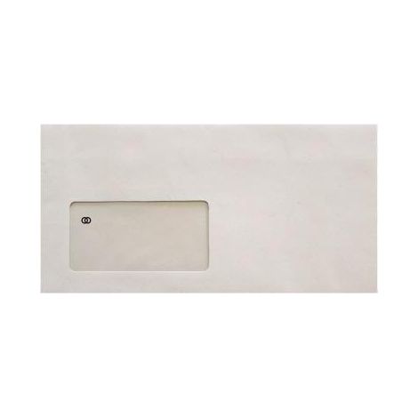 SOENNECKEN Briefumschlag Soennecken oeco DIN lang 220 x 110 mm (B x H) mit Fenster 75g/m² mitSelbstklebung Papier 100 % recycelt grau 1.000 St./Pack.