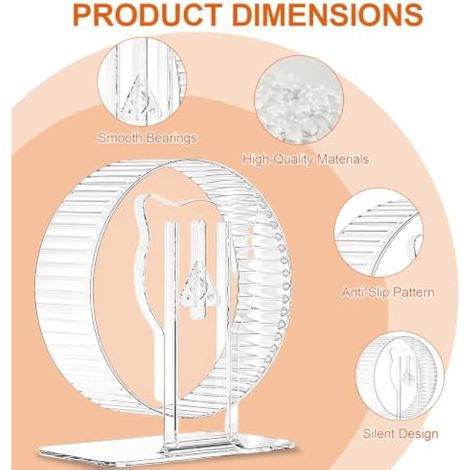 Roue pour hamster 23,6 cm - Silencieuse en acrylique pour hamsters et (1/4)