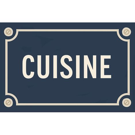 Plaque de porte en métal  Cuisine  Style plaque de rue (1/2)