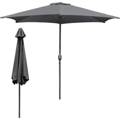 Randaco – Parasol droit 3,5m – Mât en aluminium – Toile polyester hydrofuge – Protection UV 30+ – Résistant au vent et intempéries (1/5)