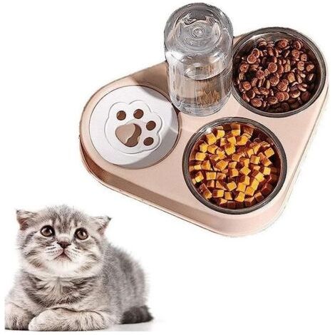 Gamelle pour Chat - Acier Inoxydable - Rose - Distributeur dEau Automatique - Bol Rectangulaire - Intrieur rose rose GAMELLE (1/4)
