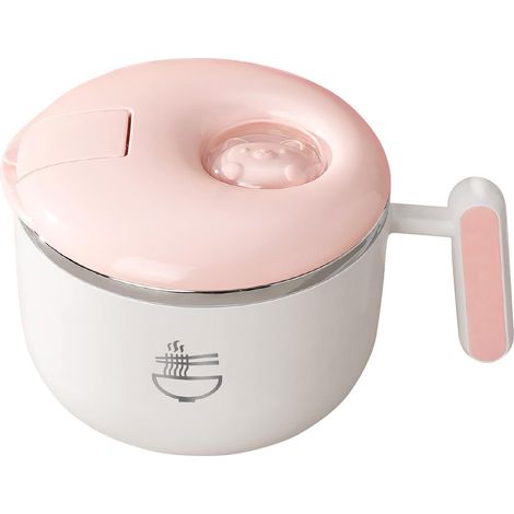 Boite Repas 1500ml Inox Étanche Couvercle Acier Chaud Bureau Travail Bol Noodle Fruit (1/5)