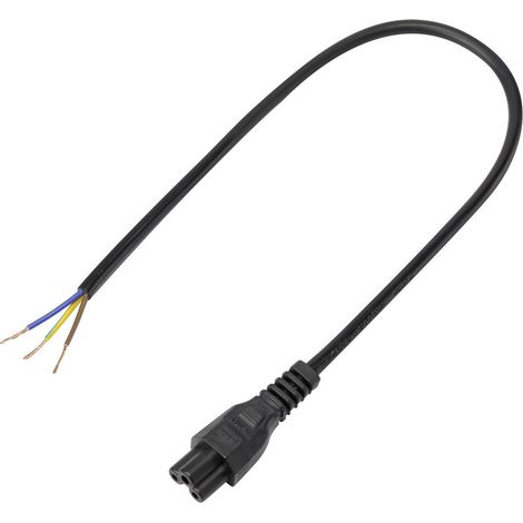 TRU COMPONENTS Netz-Anschlusskabel Kleeblatt-Buchse C5 - offene Kabelenden Gesamtpolzahl: 2 + PE Sc