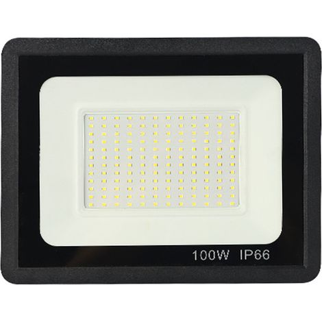 Projecteur LED 100 W, lumière blanche chaude 3000 K, étanche IP65, éclairage extérieur avec couvercle en verre trempé pour terrasse. (1/5)