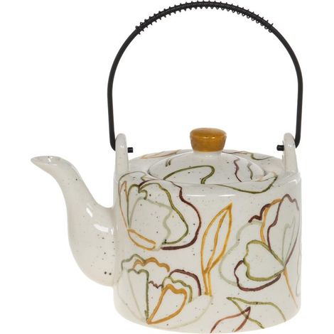 Amadeus - Théière infuseur Zen 75cl écru en grès décoré (1/3)