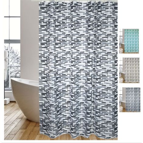 Rideau de douche Polyester LOFT 180x200cm QUALITà PREMIUM Gris - Anneaux inclus MSV