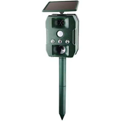 Repulsif Chat Exterieur Ultrason - Anti Chien Pigeons Souris Rats - Solaire USB Multifonctions LED Sonore - Pique Vibrations - Chasse Taupe - Repousse Rongeur - Appareil Puissant Efficace (1/5)