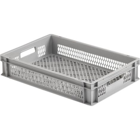 Alutec 75050 Cassa in Plastica Grigliata Grigia 600x120x400mm